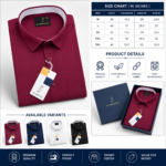 Men’s Formal/Casual Shirt Maroon - Image 2