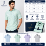 Green Striped Half Sleeve Shirt - Image 2