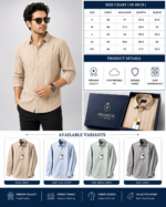 Premium Beige Striped Linen Blend Shirt - Image 2